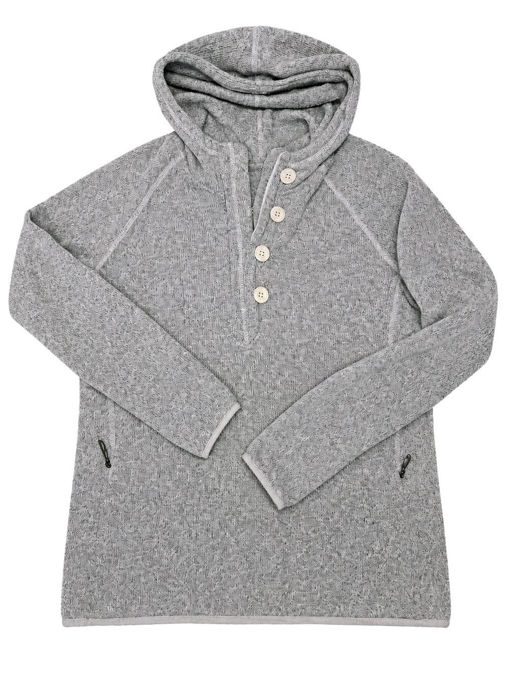 The North Face Cozy Women's Gray Hooded Button-Down Pullover Sweater Sz XL